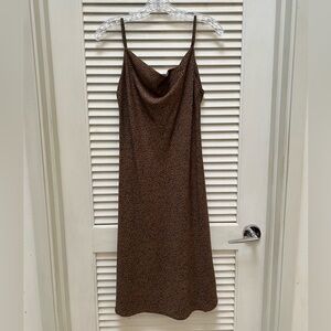 Cowl Neck Cheetah Print Dress